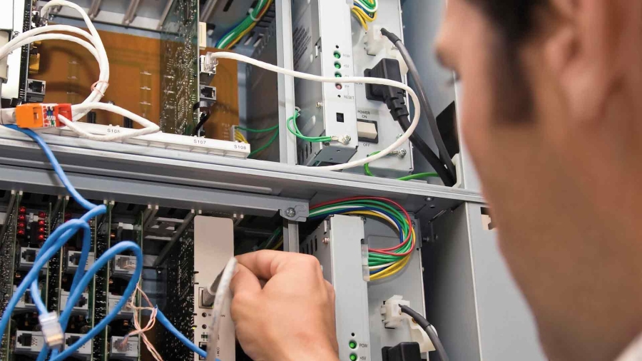 network guy checking power supply